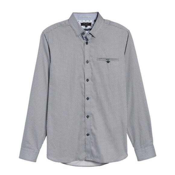 Ted Baker London Vilamor Extra Slim Fit Print Sport Shirt - Picture 4 of 9